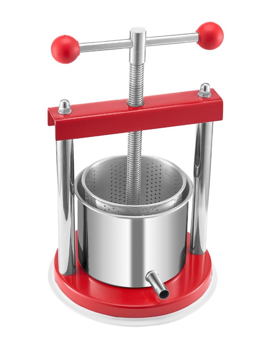 0.44 Gal/1.65L Fruit Wine Press, 2 Stainless Steel Barrels, Manual Juice Maker,